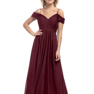 Azazie Gown In Cabernet Size 8